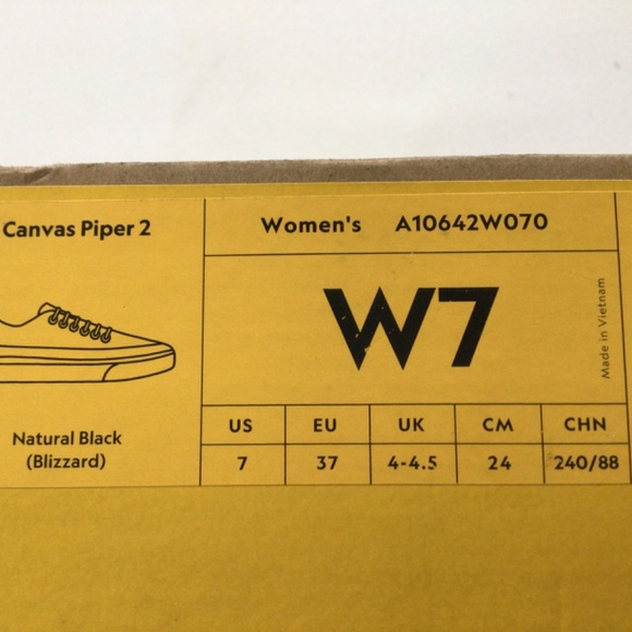 Allbirds Women’s Canvas Piper Natural Black with Blizzard Sole Size 7 - Picture 8 of 8